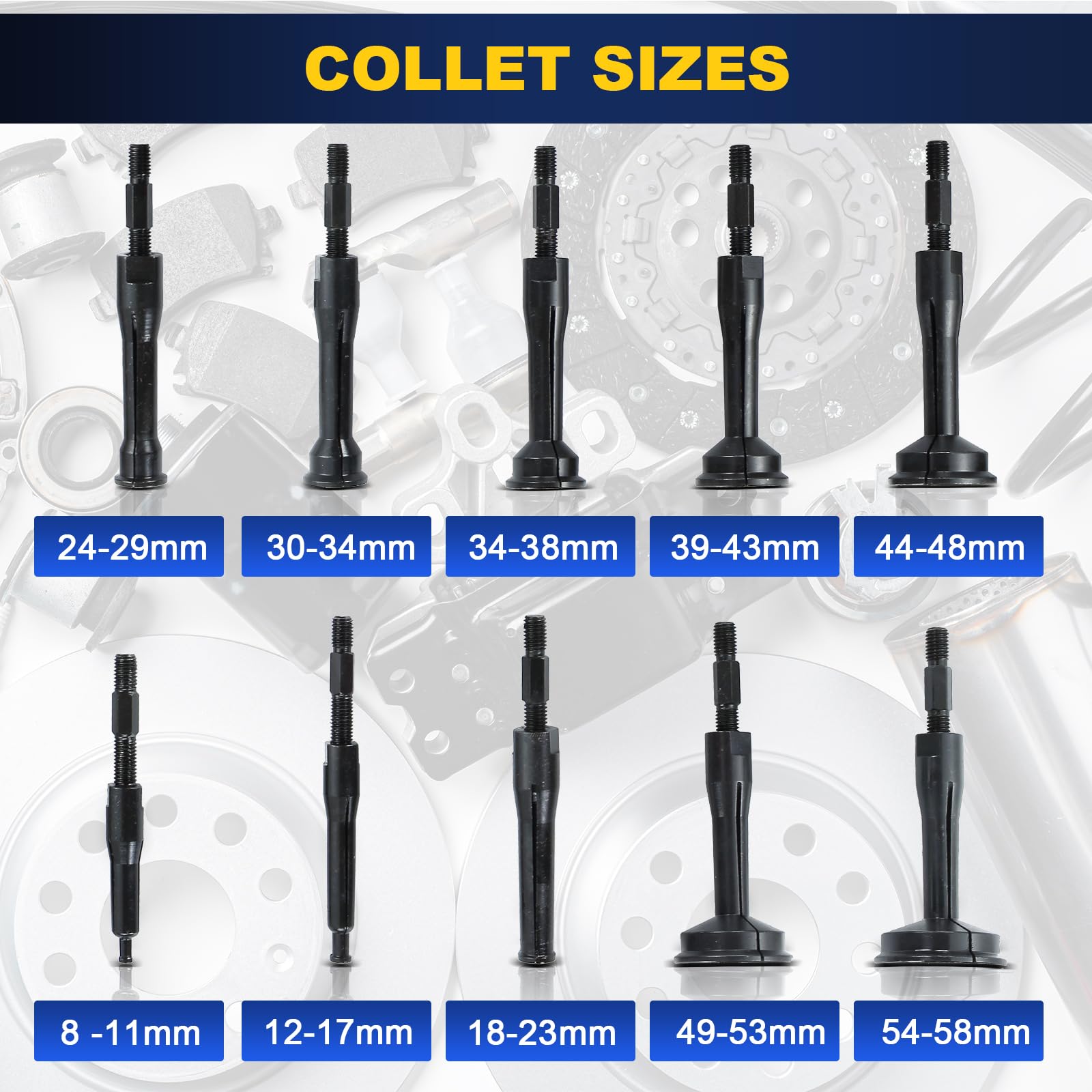 DASBET 16 estrattori per cuscinetti interni ciechi, set di estrattori per fori ciechi, kit di estrattori con martello scorrevole, set di strumenti per la rimozione dei cuscinetti ciechi, con custodia