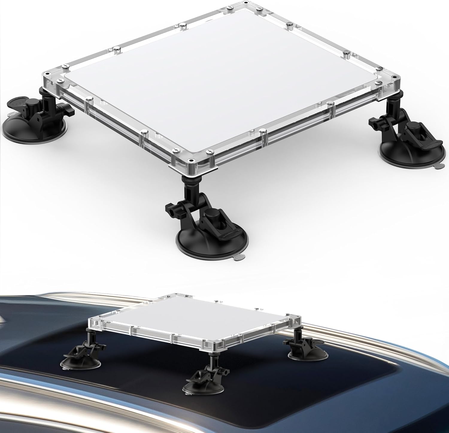 Starlink Mini Car Mount with Protective Cover, Weatherproof 2 in 1 Frame and Strong Suction Cups Anti-Vibration Kit, Hail Proof and UV-Resistant Mount for Camping, Traveling