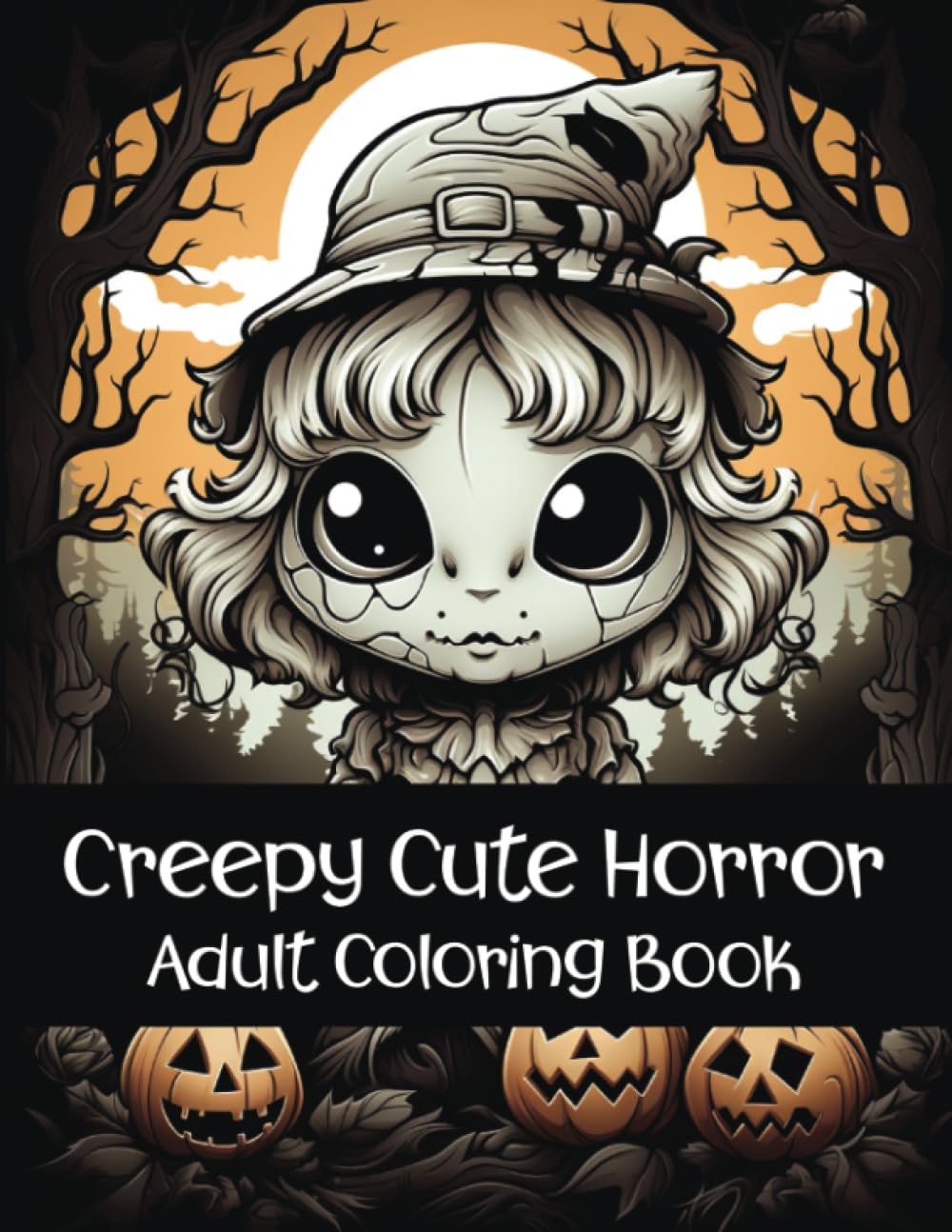 Creepy Cute Horror Adult Coloring Book: Grayscale Spooky Halloween Pastel Goth Coloring Fun