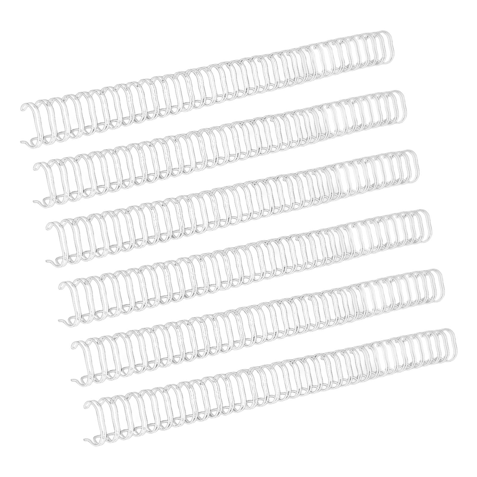 50 Piezas Alambre de Encuadernación Doble Bucle 34 Bucles 19mm Capacidad 180 Hojas Paso 3:1 Kit Blanco para Maquinas de Encuadernación