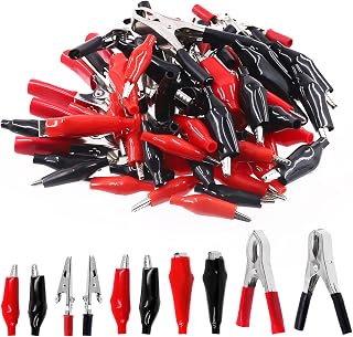 108Pcs Metal Alligator Clips Crocodile Clips Electrical Test Lead Clamps Electrical Battery Clamp Connector Assortment Kit