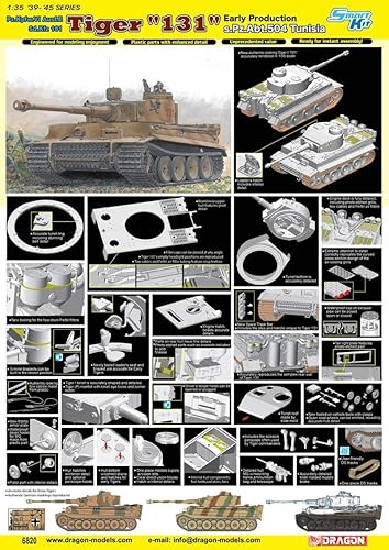 Miniatura 6 de Dragon Models Tiger I 131" s.Pz.ABT.504 Tunisia (Smart Kit) Kit de modelos (escala 135)