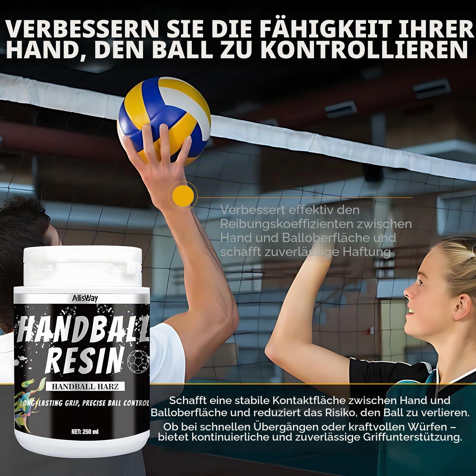 Harz Handball, Handball Zubehör, Handballharz, Ball Wax, Starke Haftung, Erzielen Sie Optimale Ballkontrolle, Einfache Anwendung und Reinigung, Verbesserter Grip, 250 ml