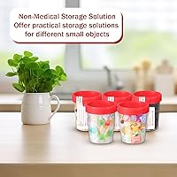 Vista 7 de 200 Pcs Urine Specimen Cups with Lids and Evident Seal Urine Sample Cups Collection Cup Disposable for Collection and Testing (Red Lids)