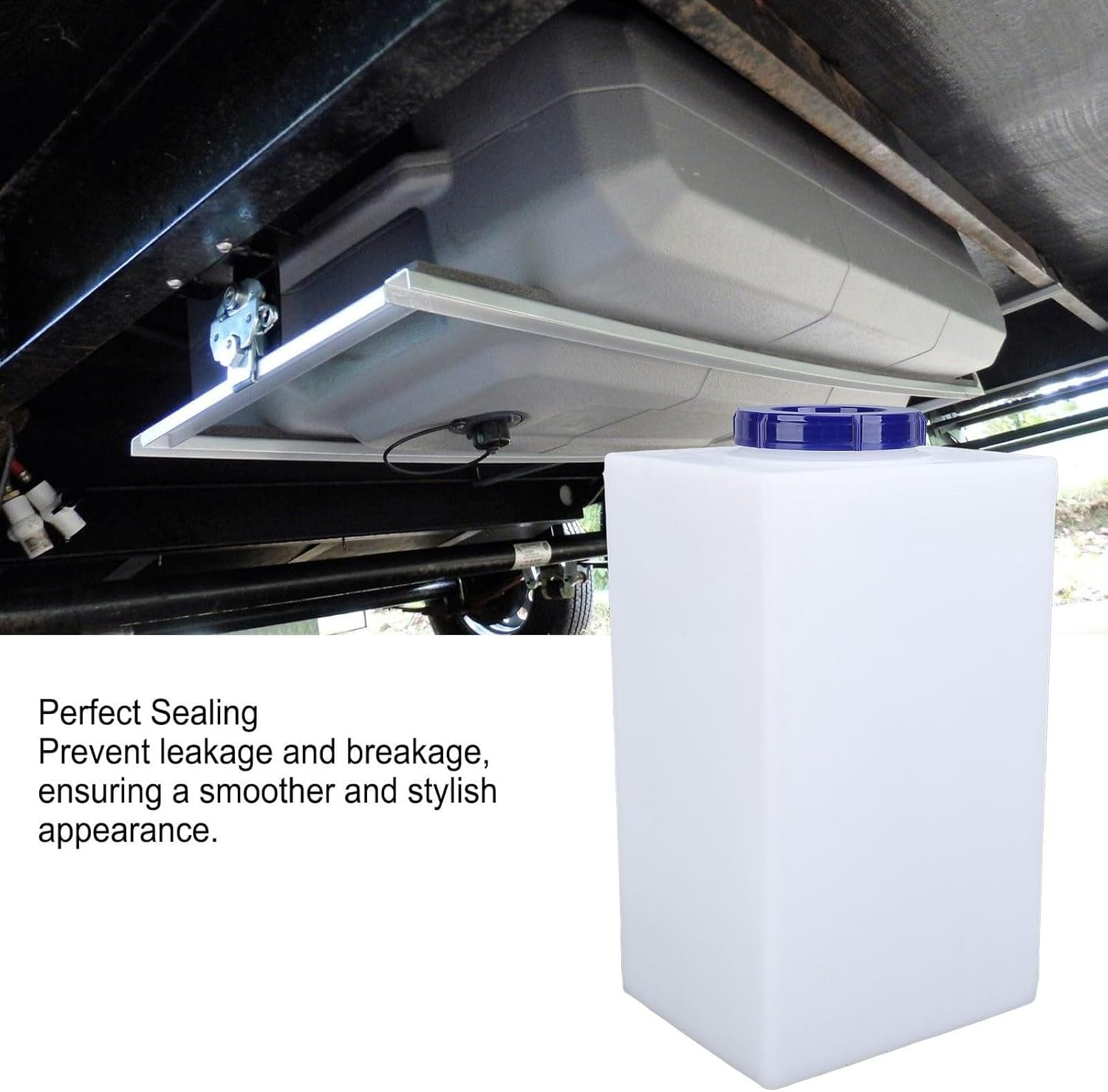 LICOME 5 Gallon RV Fresh Water Tank with 100mm Large Inlet,Leak Proof Design Seamless Construction Double Layer Guard for Trailer Boat Yacht