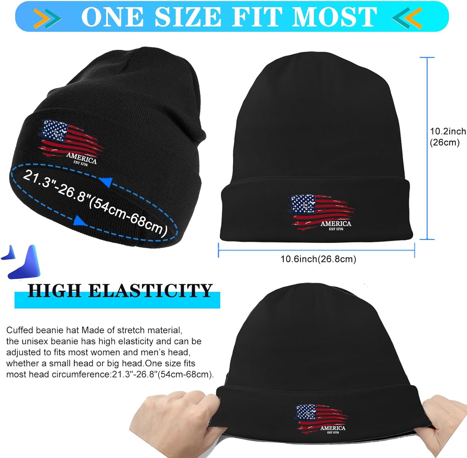 Black Beanie for Men Skull Beanies Hats Men Women Winter Warm Knitted Knit Beanies Hat for Men - Image 5