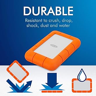 LaCie 1 TB Rugged Mini USB 3.0 Portable 2.5 Inch Shock, Drop and Crush Resistant External Hard Drive for PC and Mac (LAC301558)