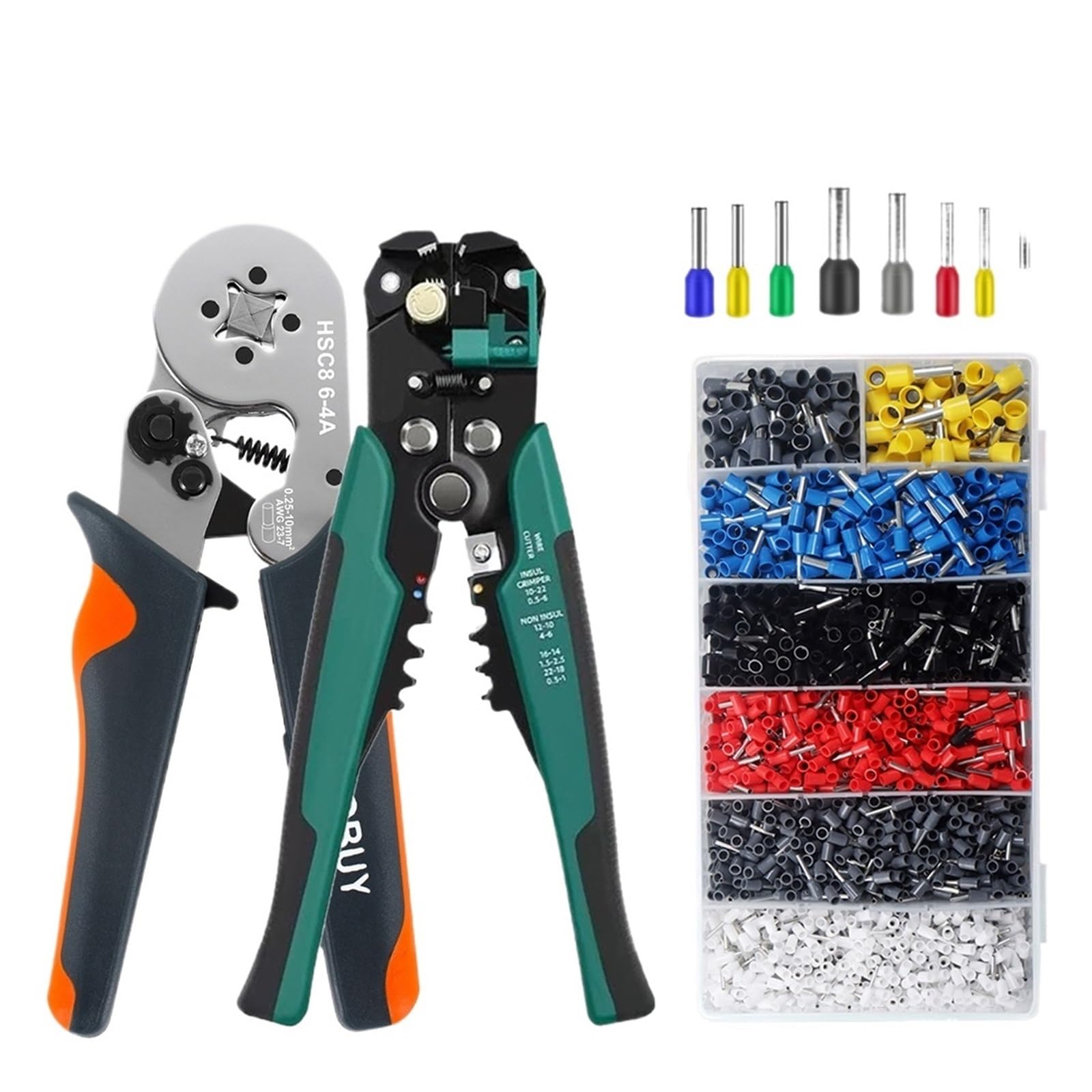 Alfbfpubxz 6-4 Bxq 2000Pcs Hsc8 6-4/6-6 Tubular Terminal Ratchet Crimping Pliers