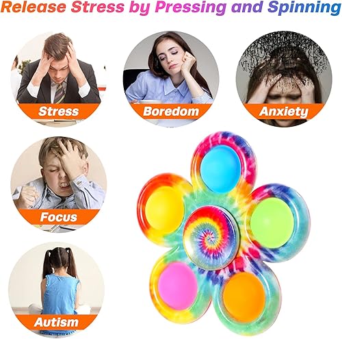 Miniatura 4 de Paquete de 4 juguetes giratorios para la ansiedad, juguetes para ansiedad para niños y adultos, juguetes sensoriales a granel para aliviar el