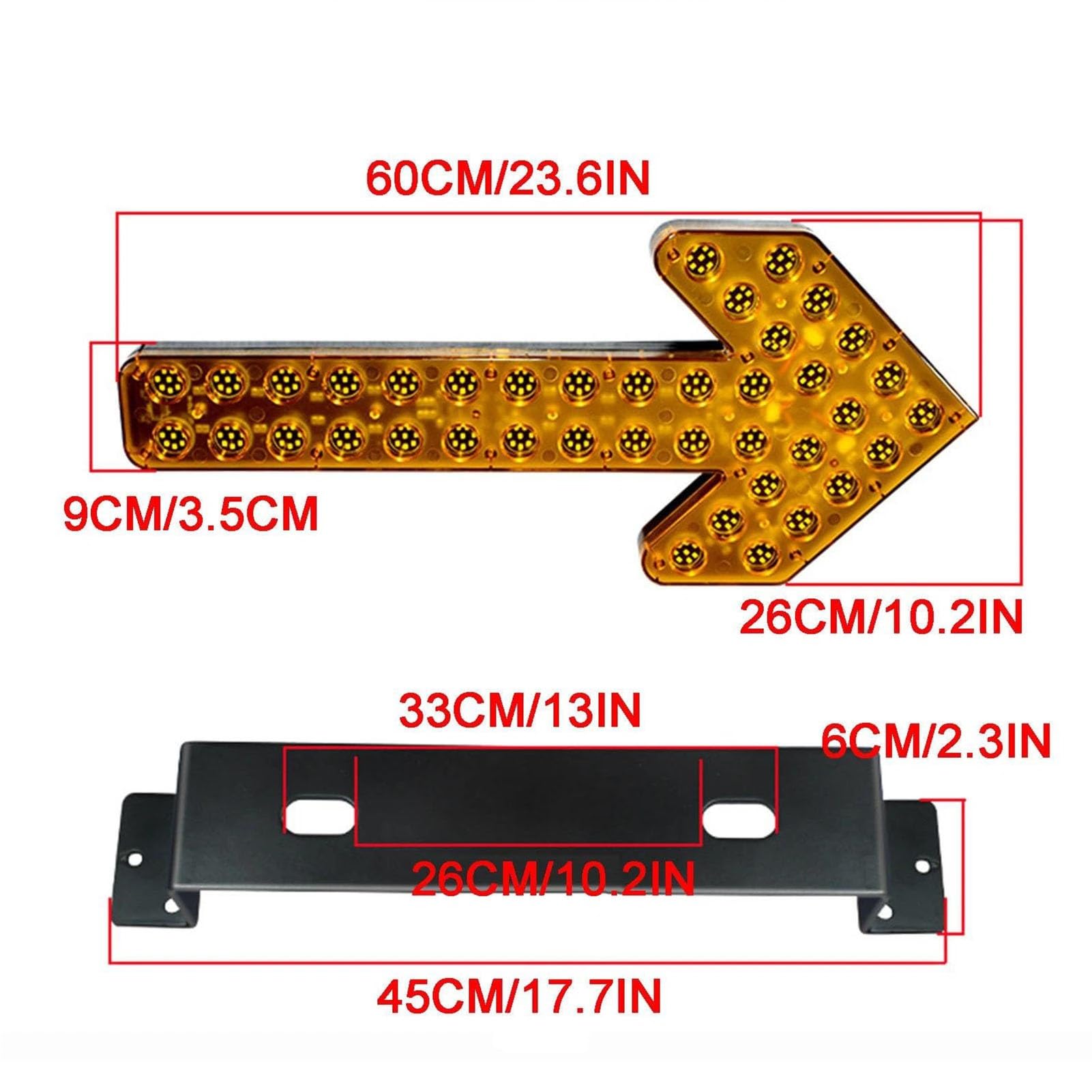Luces LED señalización con Flecha direccional vehículos (par) Impermeables(60cm)
