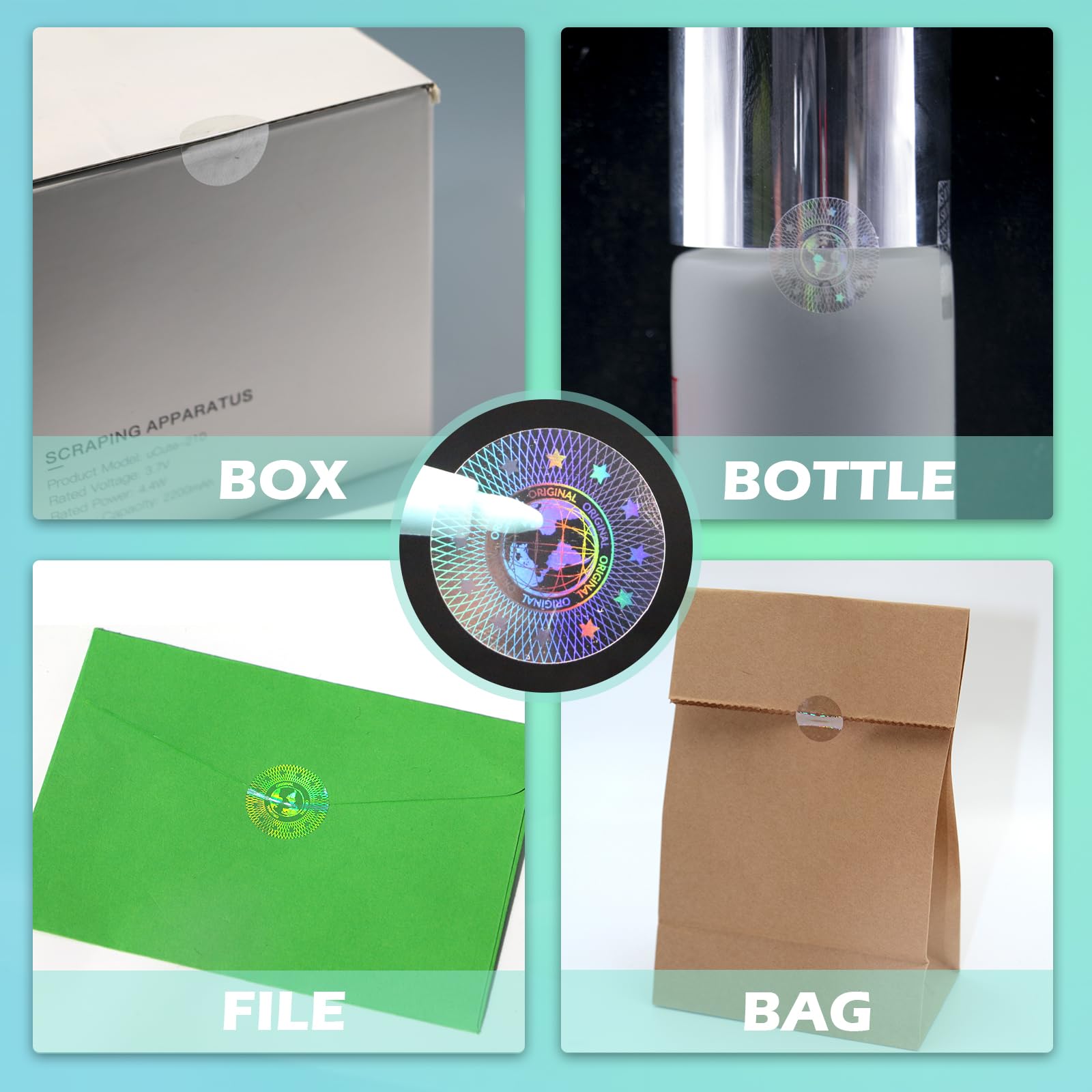 180 holograficznych naklejek zapobiegających fałszerstwom, naklejki zapobiegające fałszerstwom o wysokim poziomie bezpieczeństwa, nieprawidłowe oryginalne etykiety gwarancyjne, okrągłe 20 mm