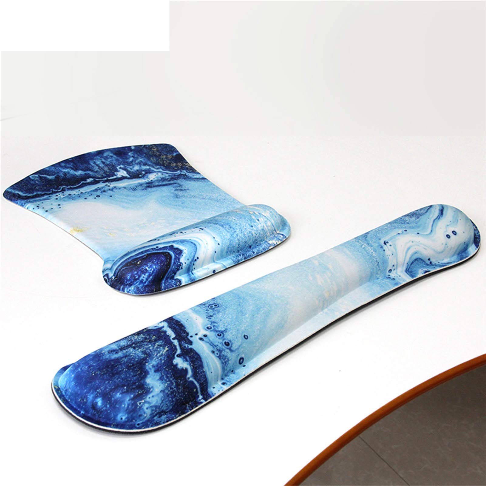 Tappetino da scrivania in agata blu navy – Tappetino per mouse da gioco esteso in marmo con venature dorate per donne - Italia