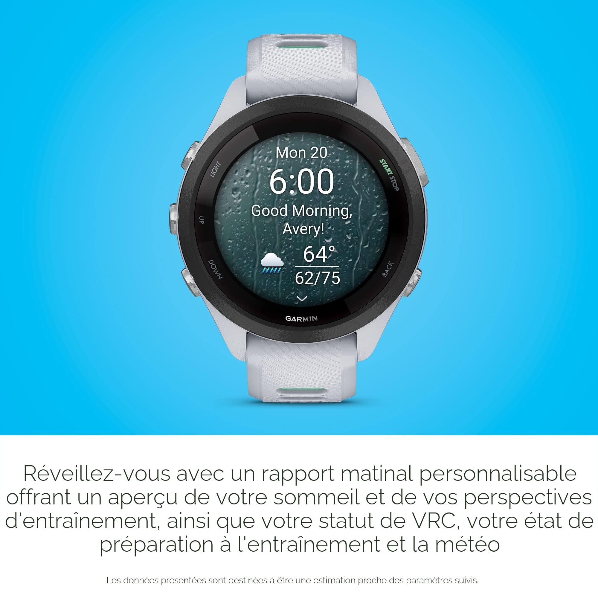 Garmin Forerunner 265S Montre de Course à Pied Unisexe Taille 42 mm Whitestone/Neo Tropic
