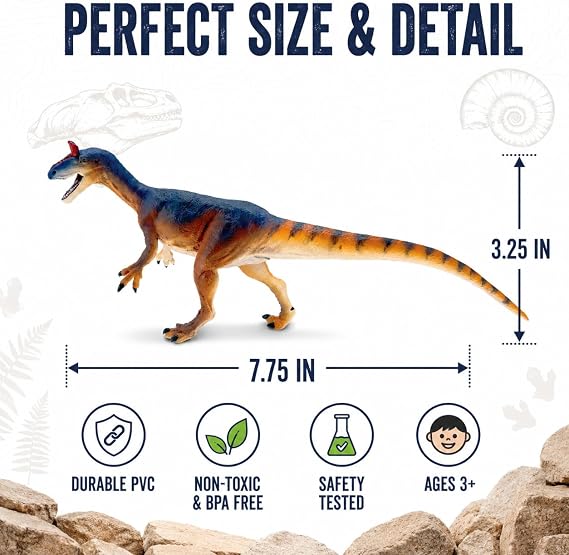 Safari Ltd. Cryolophosaurus Figurine - Detailed 8 Dinosaur Figure - Educational Toy for Boys, Girls, and Kids Ages 3+