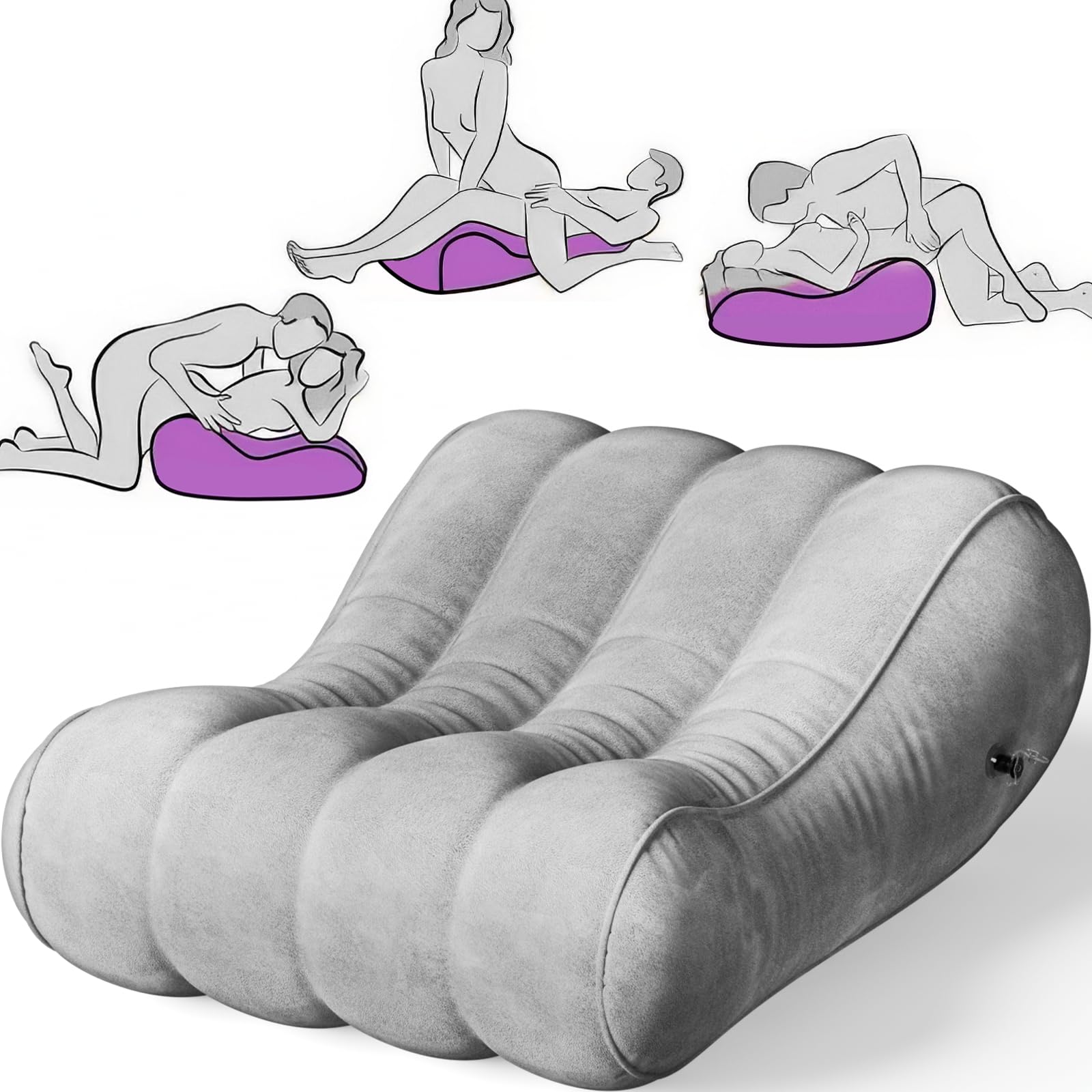 Sex Pillow Couples Sex Toys, Sex Furniture for Bedroom Inflatable Lounge Chair Sofa Bedroom, Velvety Anti-Leak Valve Sexy Bed Things Cushion, Couple Female Adult Toys