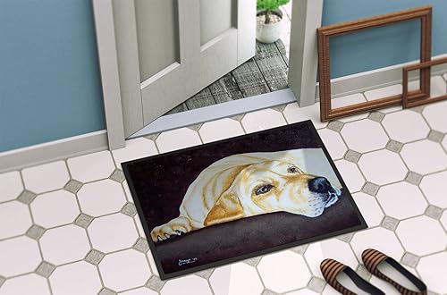 Miniatura 4 de Caroline's Treasures AMB1072MAT Naptime - Tapete de labrador amarillo de 18 x 27 pulgadas, para interiores y exteriores, para entrada,
