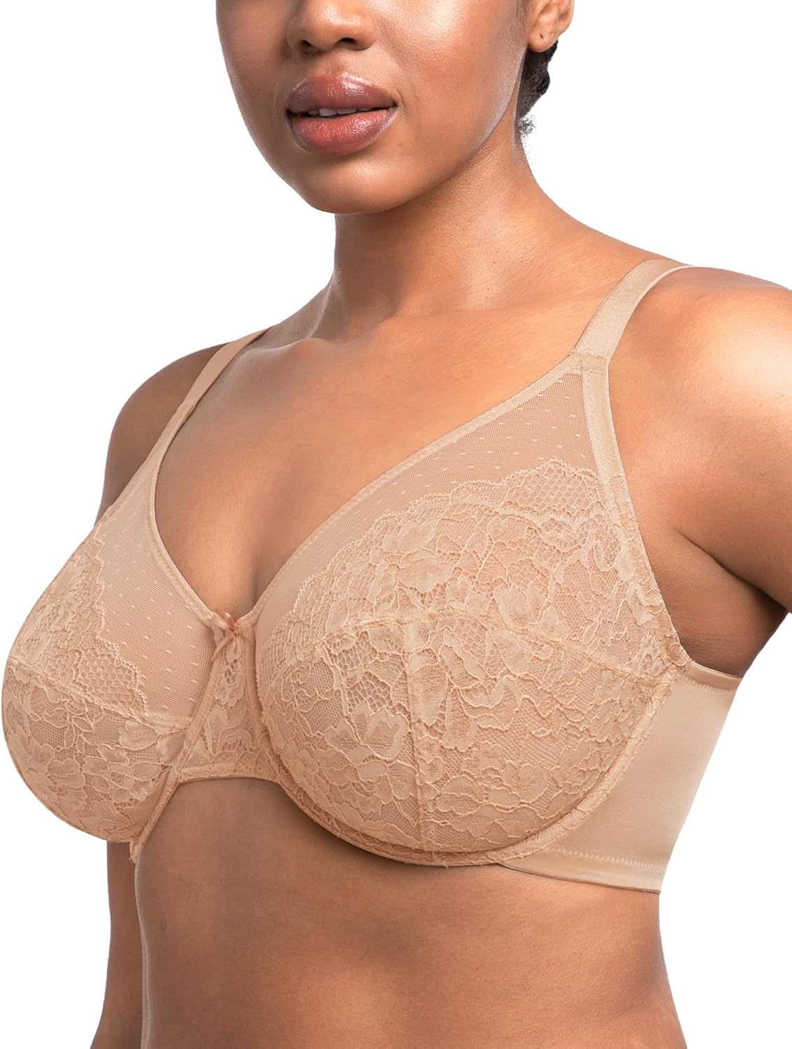 HSIA Minimizer Bras for Women Enchante Full Coverage Underwire Bras Plus Size Lifting Floral Lace Bra for Heavy Breast - Image 2