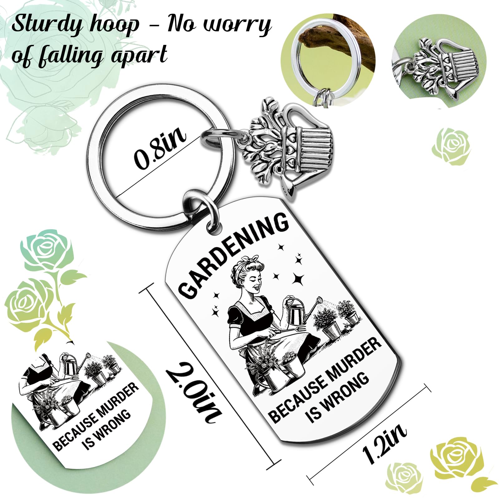 Funny Gardening Gifts for Women Unique Garden Decor Accessories Weird Stuff Birthday Christmas Retirements Gifts for Mom Nana​ Garden Keychain for Gardeners