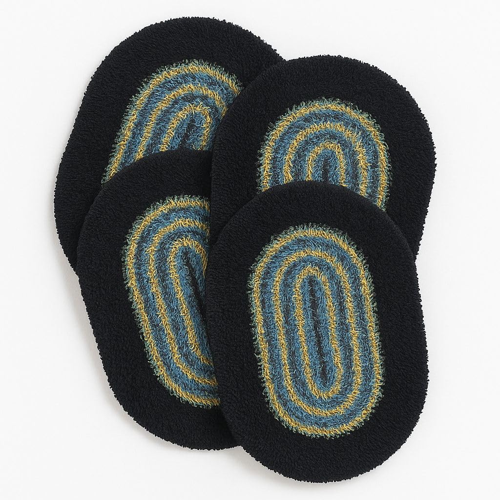 AAZEEM Oval Braided Entryway Rug, Farmhouse Kitchen and Floor Mat for Indoor/Outdoor Use, Door Mat with Anti-Slip Pads for High Traffic Areas, Rug Without | Multicolor|Pack of 4|-image-22