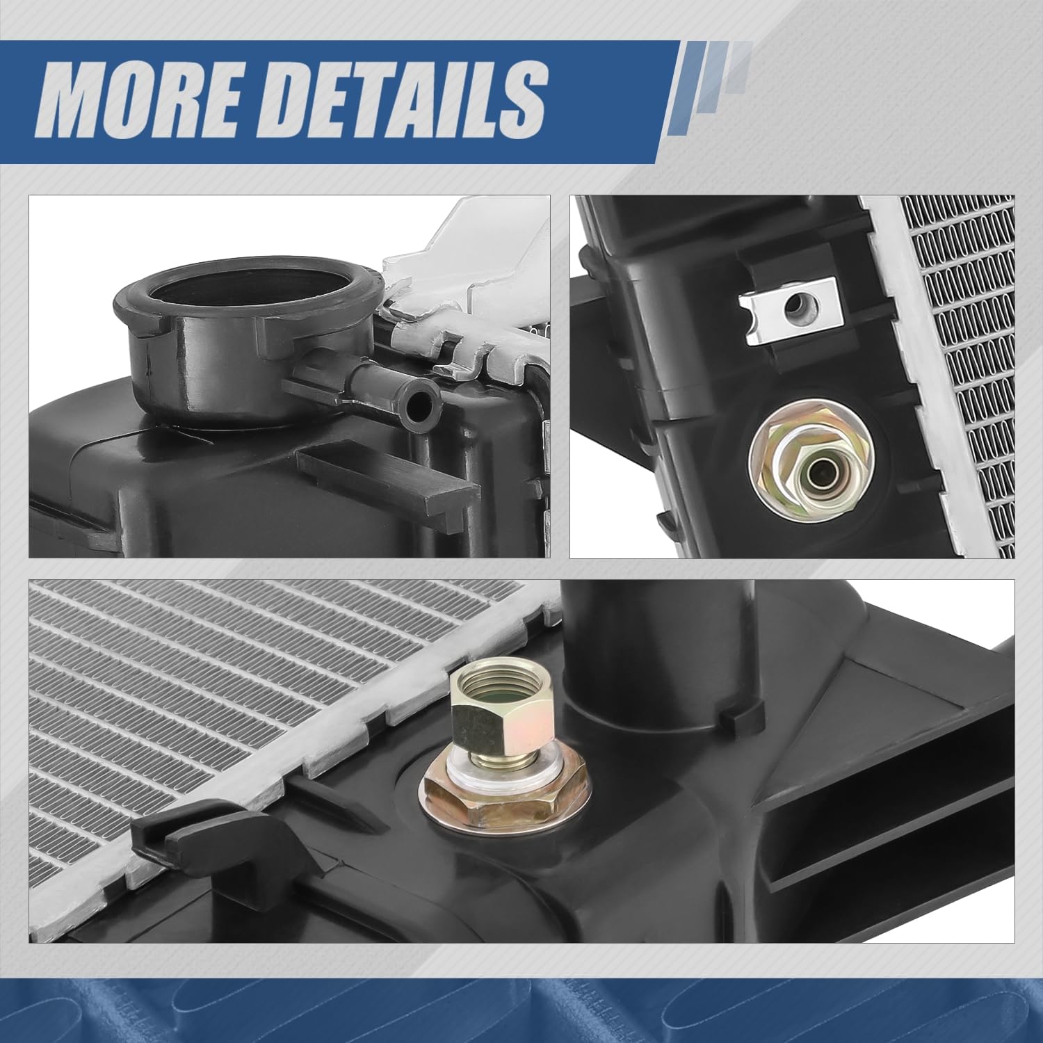 Auto Dynasty Radiator Compatible with 94-97 Ford Thunderbird Cougar 3.8L, DPI 1550 Factory Style 1-Row Cooling Radiator, Aluminum Core