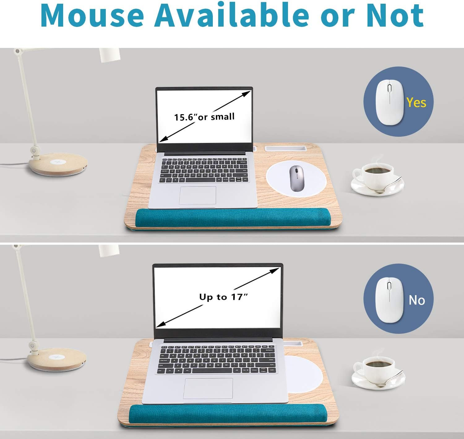 Flаѕh Dеаlѕ - 50% оƒƒ Rentliv Home Office Lap Desk - Fits up to 17 Inch Laptop Desk, Built-in Mouse Pad &Wrist Pad for Notebook, MacBook, Laptop Stand with Tablet, Pen & Phone Holder -Green
