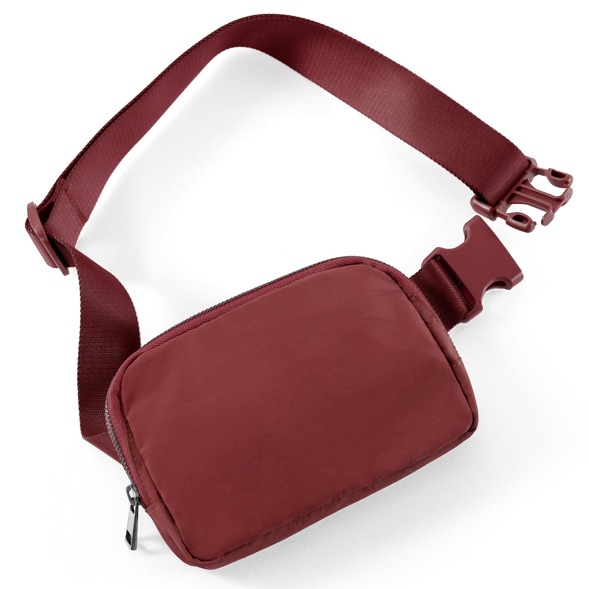 ODODOS Unisex Mini Belt Bag with Adjustable Strap Small Fanny Pack for Workout Running Traveling Hiking, Wine