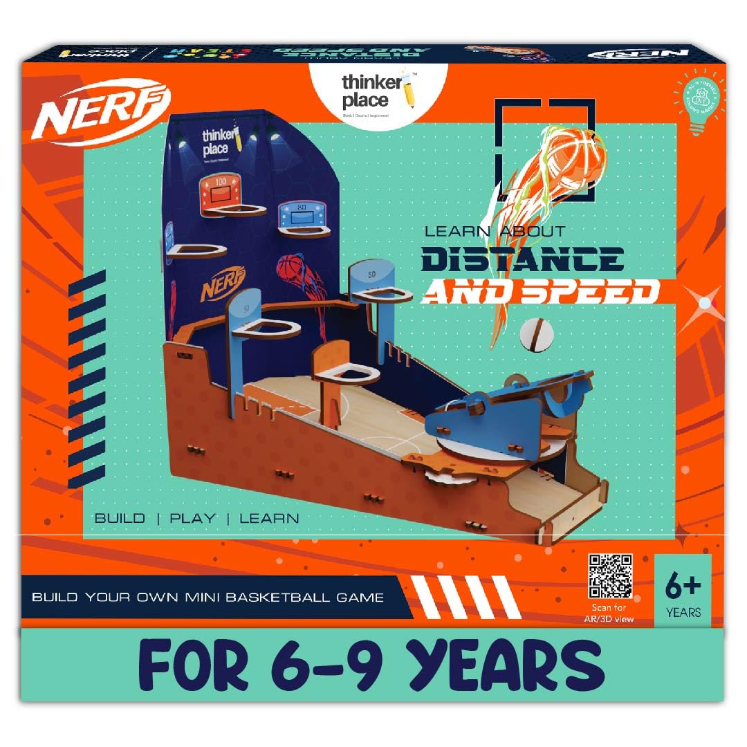 ThinkerPlace Nerf DIY Basketball Frenzy | Build, Play & Compete in Your Own Basketball Arena | STEM Educational Toy for Kids Age 6, 7, 8+ Years | Science & Learning Toy | 3D Puzzle (B0D95ZM9BN) Amazon Price History, Amazon Price Tracker