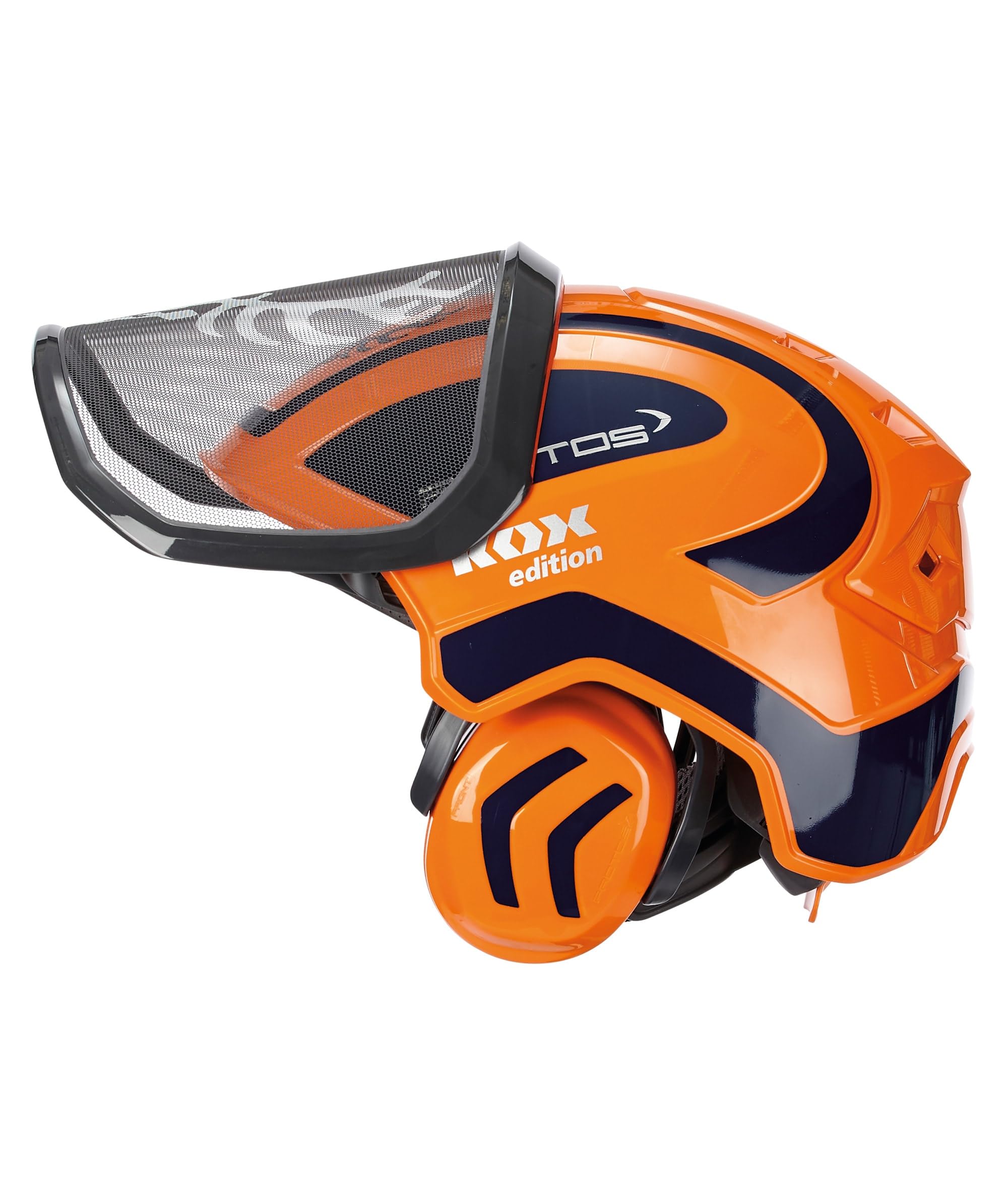 Protos Forsthelm/Schutzhelm KOX Edition mit Gehörschutz und Visier Integral Forest Orange/Blau KOX Edition Orange/Blau mit Ätzmetallvisier F39