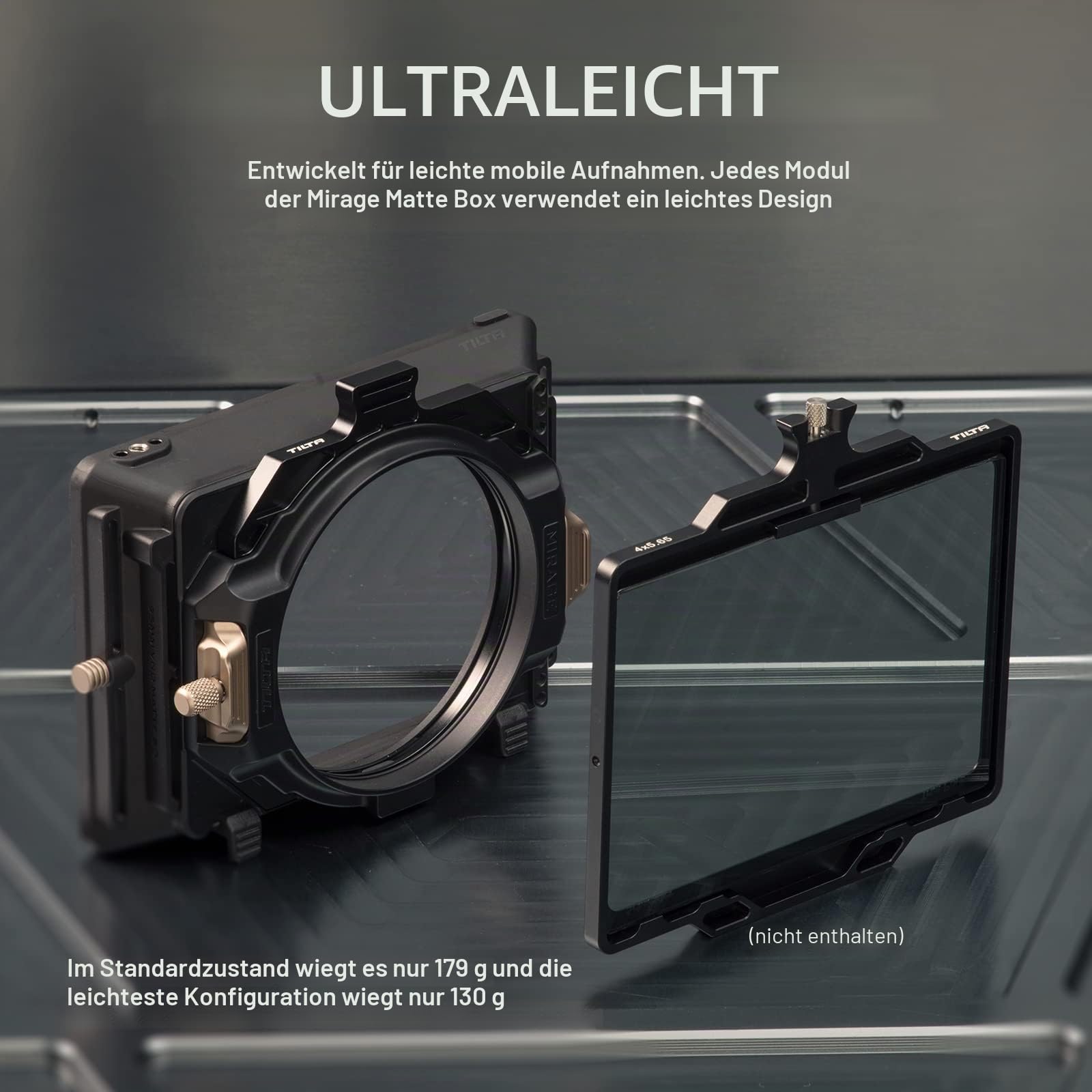 Tilta Mattbox Mirage Matte Box für DSLR und Spiegellose Kameras, mit 95mm Filterrahmen 4 Objektivadapterring (67mm/72mm/77mm/82mm) MB-T16 | Für DSLR Systemkameras, Inkl. 67/72/77/82mm Objektivadapterring, Zirkular Filterhalter
