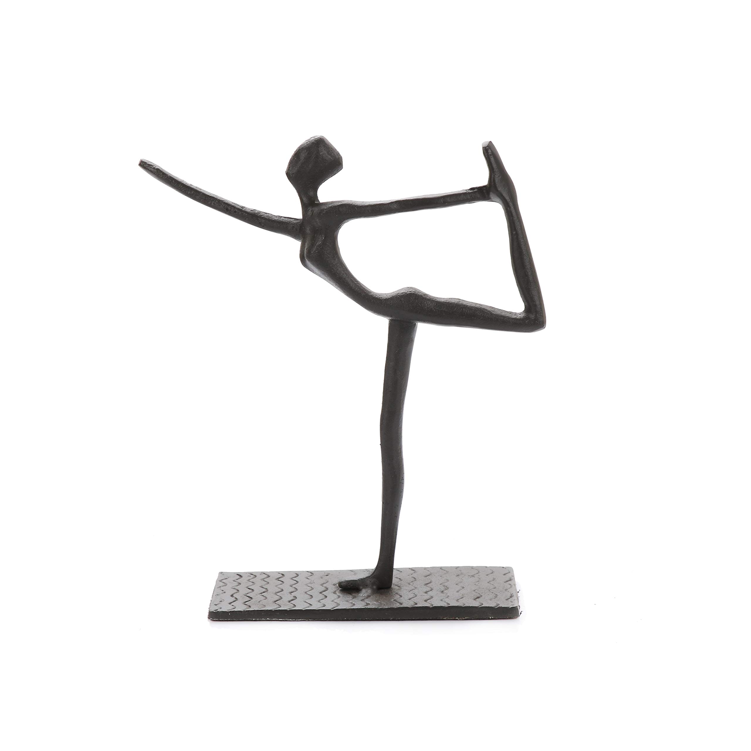 Pristine Black Yoga Dancer Pose - Ballet Dancer Statue