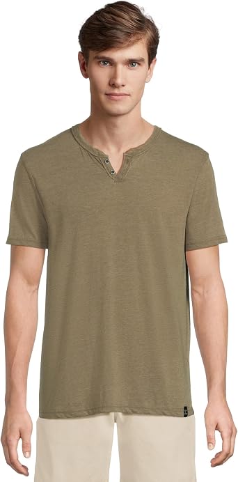 Lucky Brand Mens Venice Burnout Notch Neck Tee Shirt