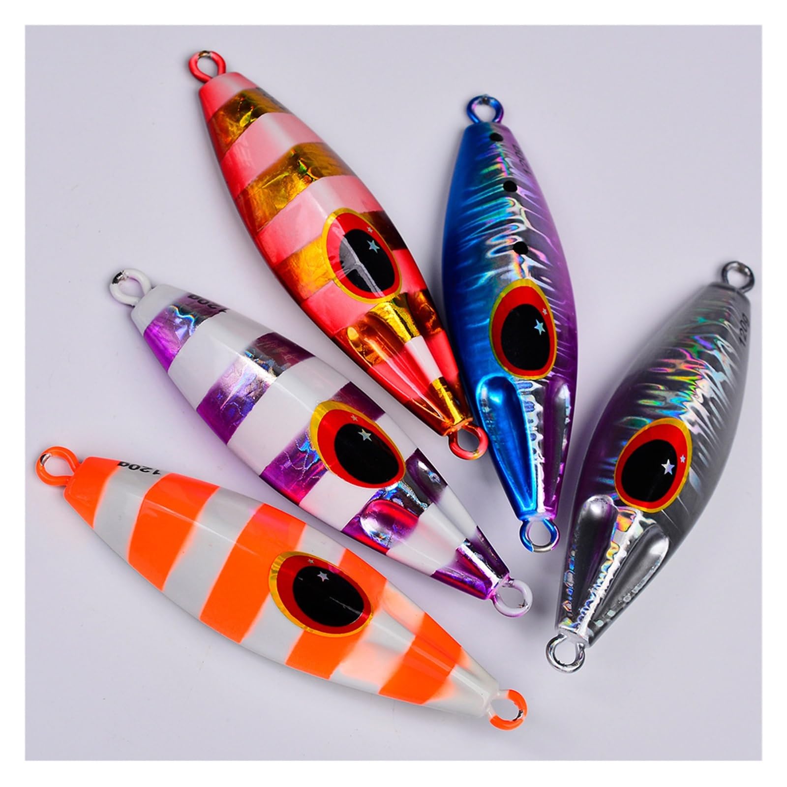 INEOUT 5 Pz/Set Nuovo 30g60g80g100g120g Luminoso Jigging Richiamo di Pesca Metallo Jig Cucchiaio Pesca Shore Esche Pesce Tonno Esca Acqua Salata Mare