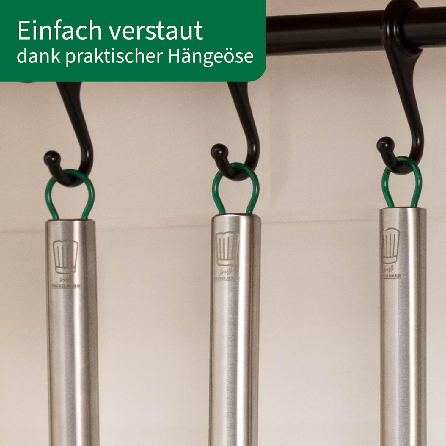 Chefkoch trifft Fackelmann - Premium Spaghetti Spoon Made of 18/10 Stainless Steel, Ergonomic Handle, Dishwasher Safe, Ideal for Pasta Lovers