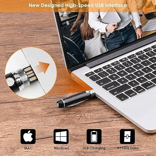 Miniatura 4 de Bolígrafo oculto para cámara espía con cámara de seguridad HD 1080P con cable USB tarjeta micro SD de 32 GB lector de tarjetas 5 recambios para