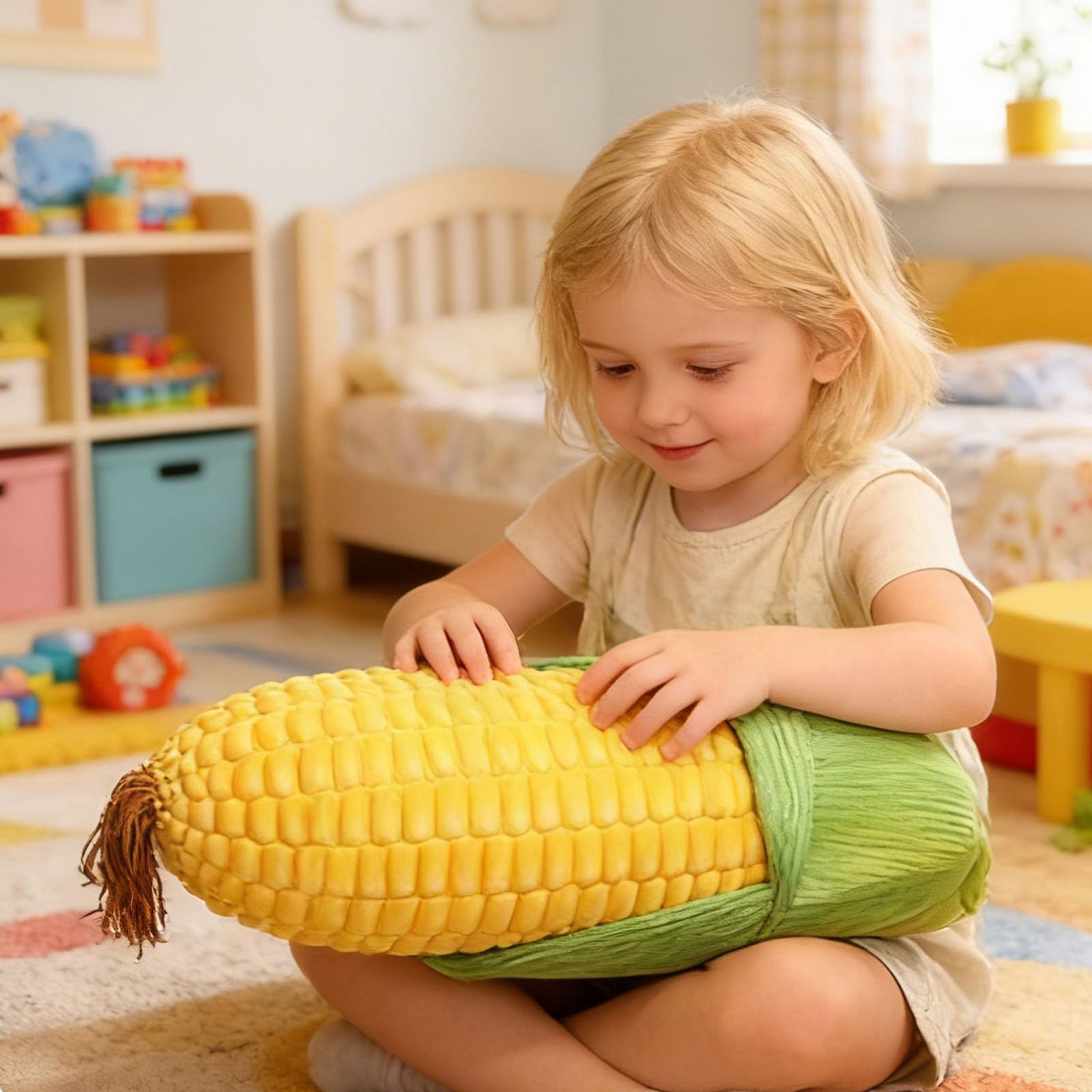 Peluche, Simpatico Peluche di Mais, Cuscino Imbottito Realistico, Nuovo Divertente(55cm)