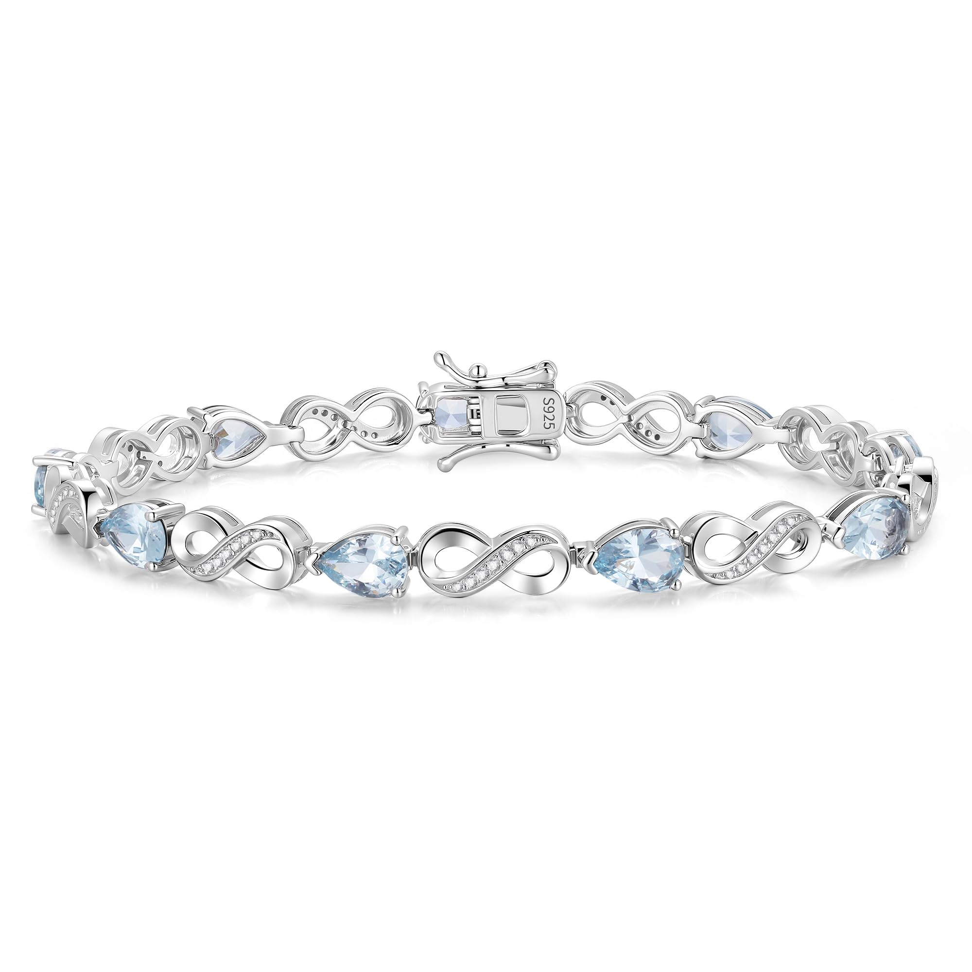 FANCIME Infinity Embrace Birthstone Tennis Bracelet