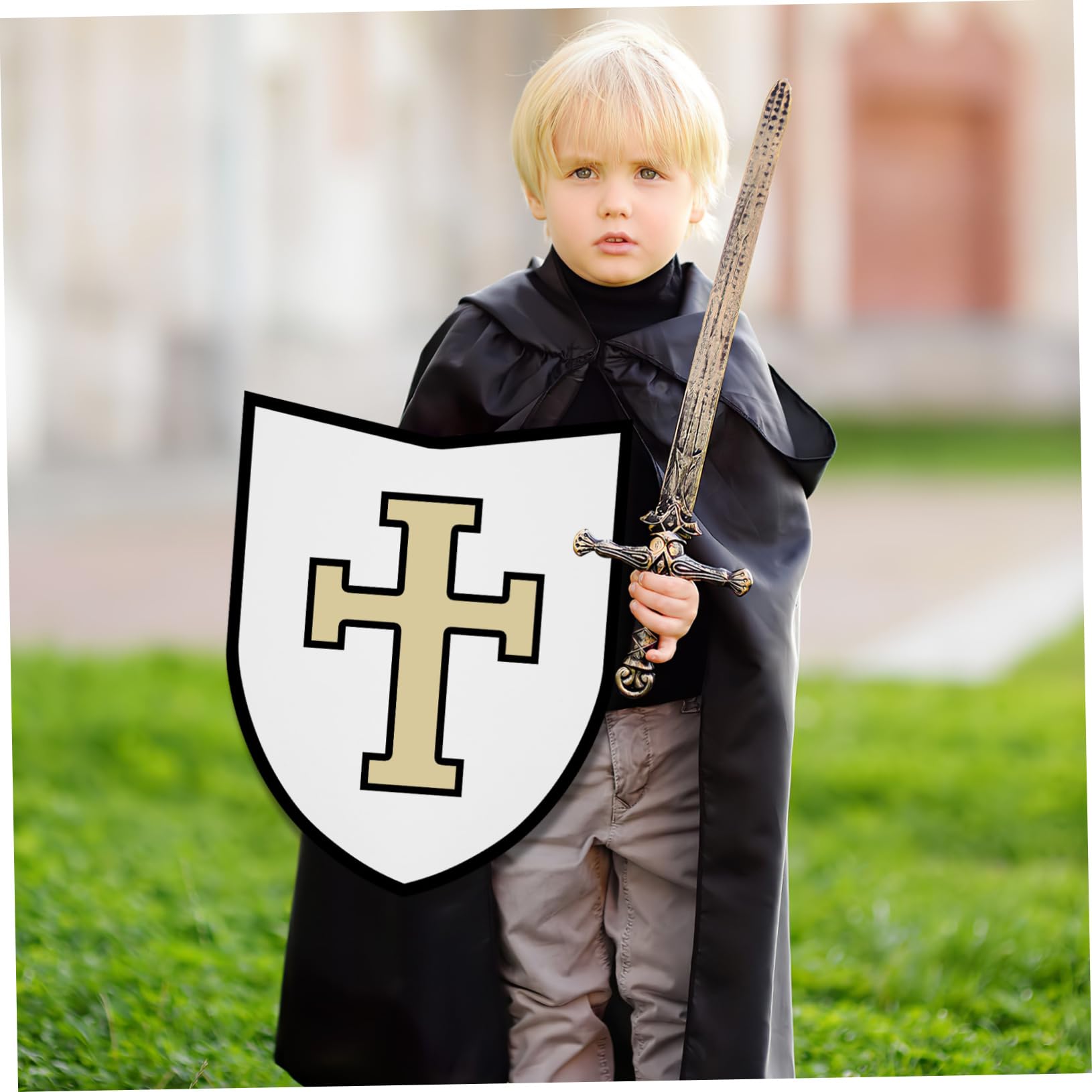 HANABASS 40 Pezzi Scudi per DIY Scudi Vuoti Piccoli Giocattoli per Feste e Cosplay con Design Retrò Realistico Facili e Sicuri