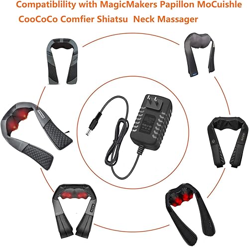 Miniatura 3 de Adaptador de corriente alterna de pared compatible con RESTECK, Vellax, Medcursor, Mirakel, InvoSpa Shiatsu Back Shoulder and Neck Massager Charger