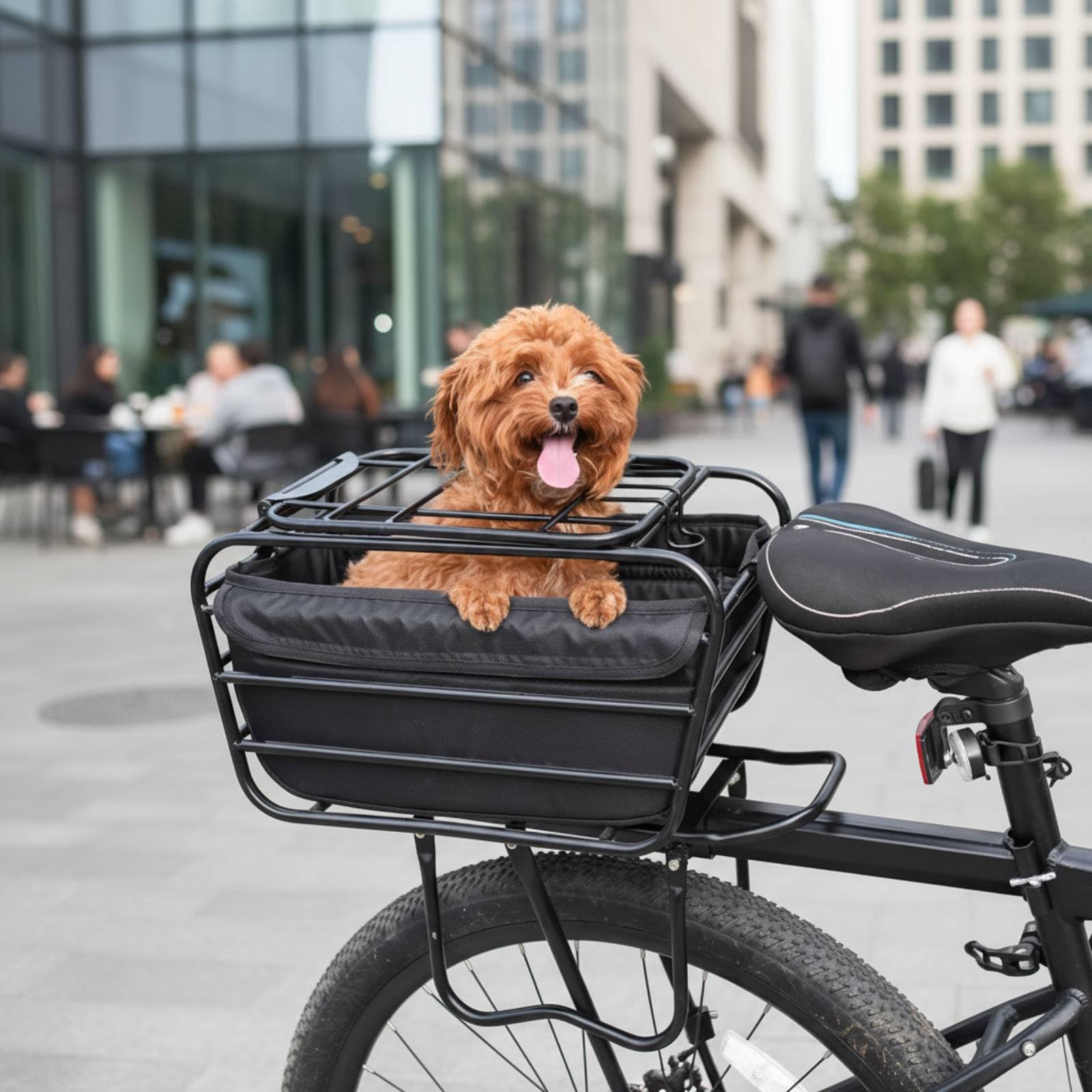 predolo Trasportino per Cani da Bicicletta Universale, Cesto Bici con Coperchio, Telaio Rinforzato Cestino Posteriore per Bicicletta, per Spostamenti Quotidiani