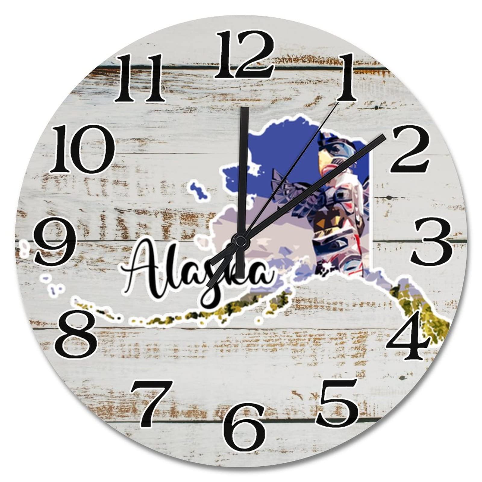 Horloge murale en bois Alaska idée cadeau originale pour passionné de voyage