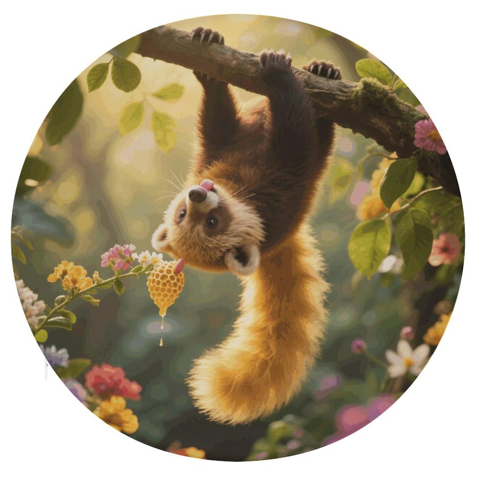 VstaDank Kinkajou Cushions Memory Non Slip Car Seat Cushions Dining Chairs Cushion Indoo Dining Room Round Chair Pads with Zipper and Removable Cover Cushion