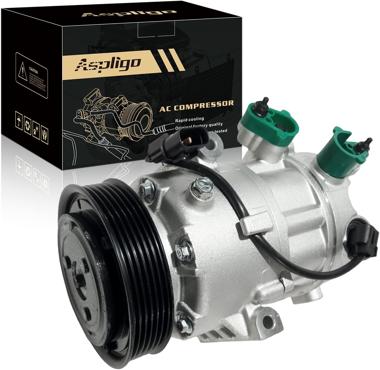 Air Conditioner AC Compressor Fits for Hyundai Elantra Coupe Elantra GT Elantra13-17, Kia Soul Forte Koup Forte5 Forte14-19, with A/C Clutch, Replaces 97701A5800 97701F2800