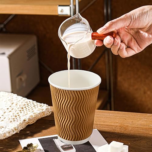 Miniatura 5 de Paquete de 120 tazas de café de 12 oz, tazas de café desechables de papel ondulado corrugado aislado de pared de 12 oz para bebidas calientes o