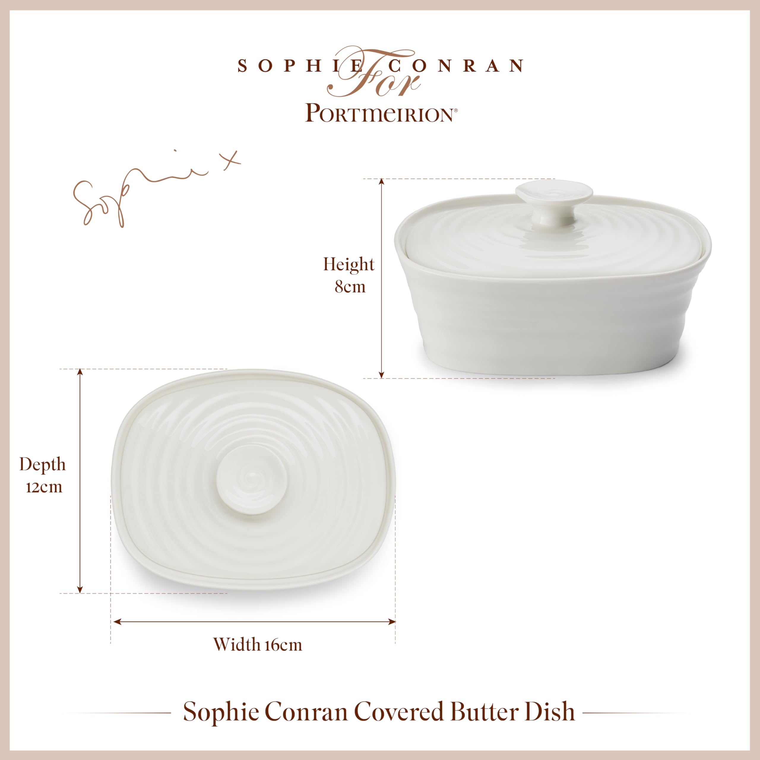 SOPHIE CONRAN PORTMEIRION 食器 バターケース Sophie Conran White Covered Butter | Portmeirion