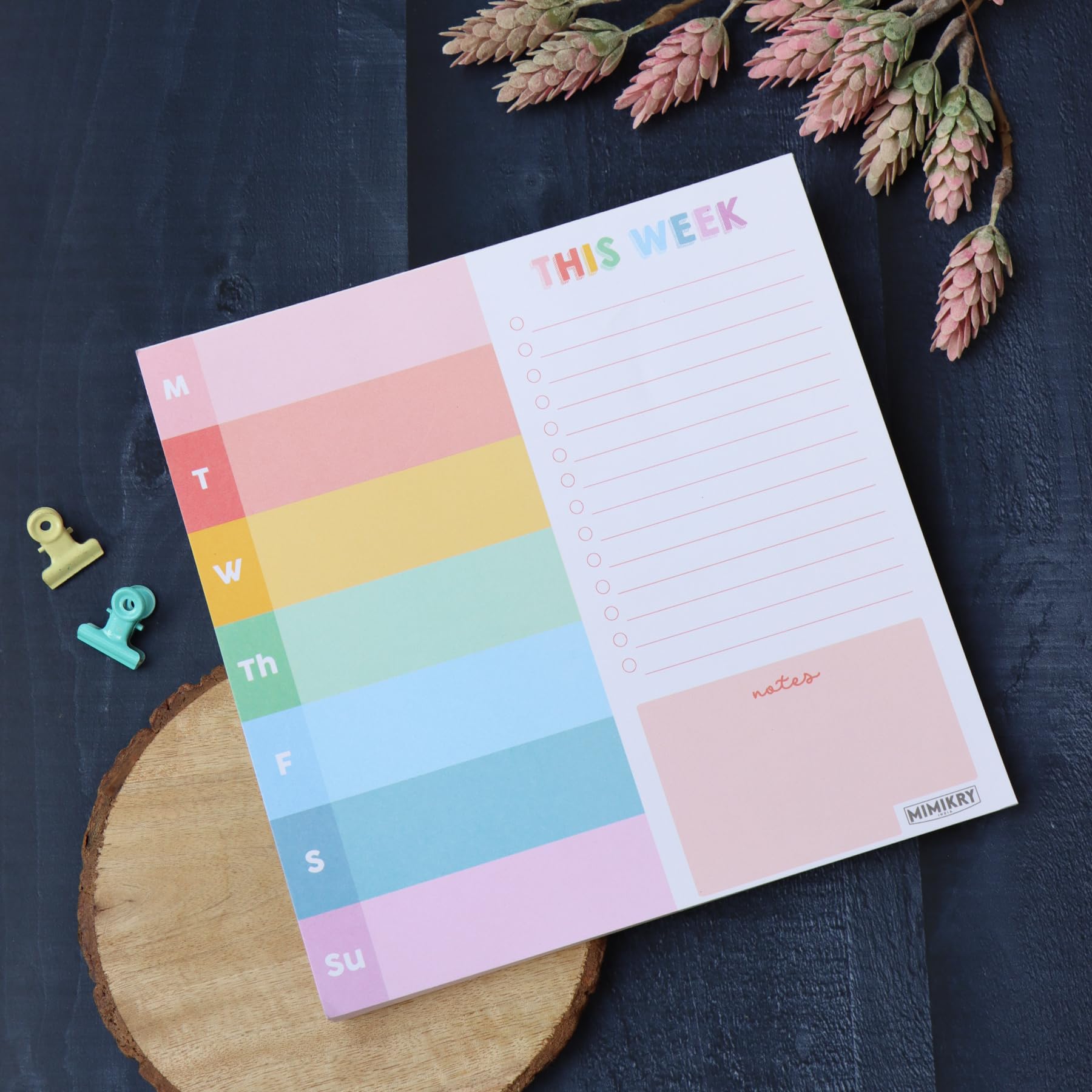 Mimikry WeekMaster - Weekly Planner Notepad - Undated 50 Tear-Off Planning Sheets, Square Planning Pad Checklist Productivity Note Pad For Work And Personal Use | 120 GSM-image-47