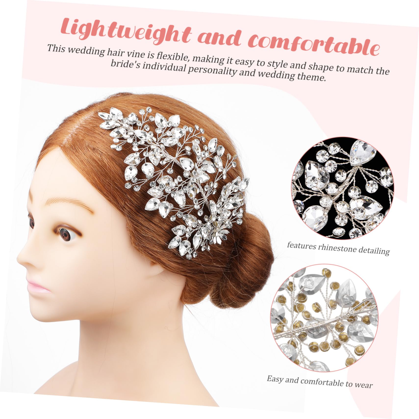 VANZACK 2 Stück Eleganter Haarschmuck Hochzeit Teiliges Strass Diadem Brautschmuck Stirnband Haarranke für Damen Funkelndes Kopfschmuck Accessoire für Braut und Festliche Anlässe