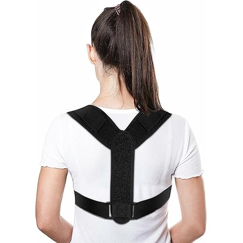 Posture Corrector for Women and Men, Adjustable Upper Back Brace, Spine Support Straightener, Neck, Shoulder, Back and Lumbar Pain Relief, Comfortable & Breathable