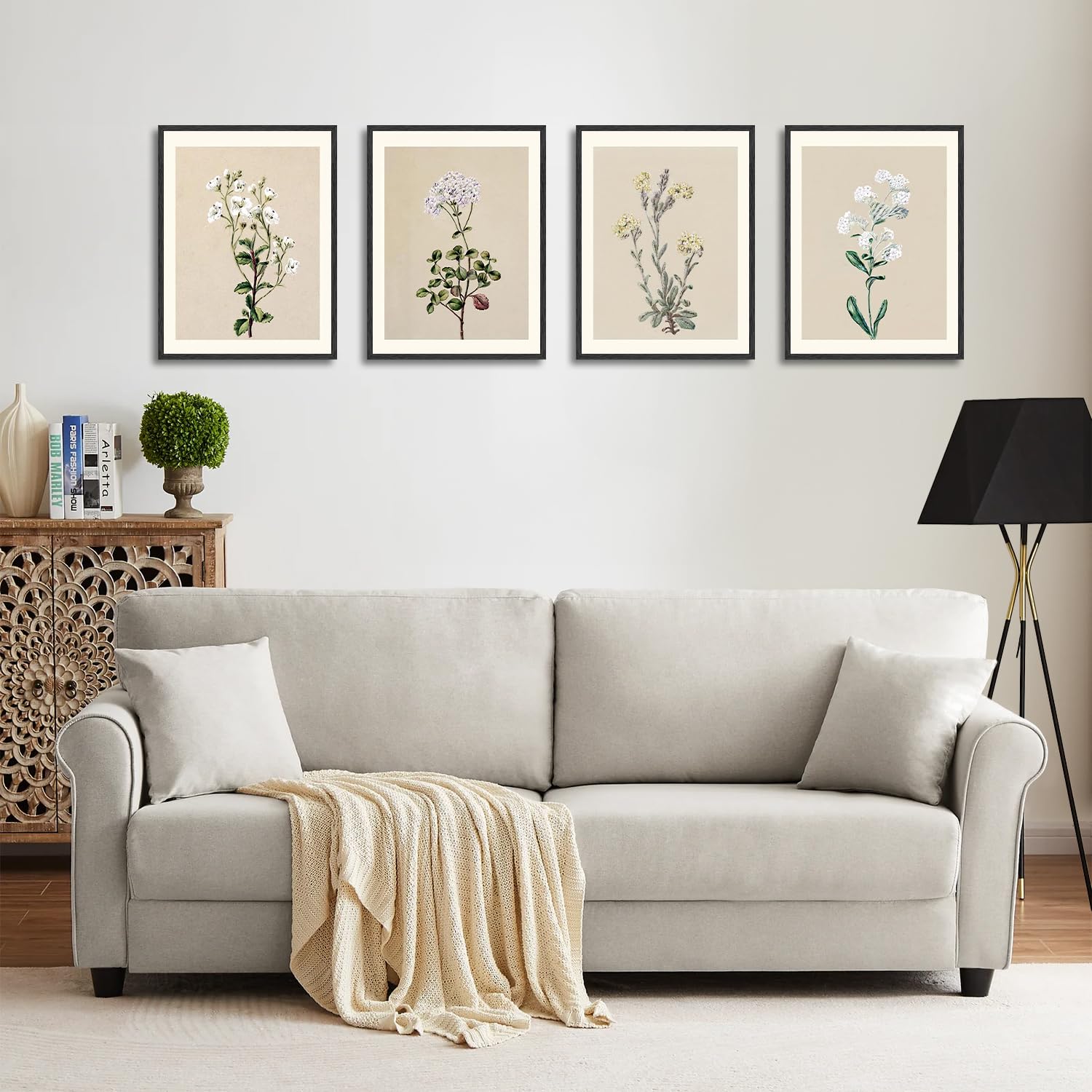 Boho Blumen Leinwandbild – Wildblumen, Vintage-Stil, 30,5 X 40,6 Cm – Deko Für Wohnzimmer, Schlafzimmer Oder Büro