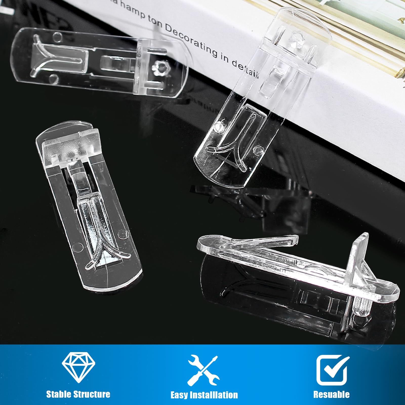 Hordion 20pcs Plastic Locking Shelf Pins, 7.9mm Clear Shelf Support Pegs — Amazon image 4