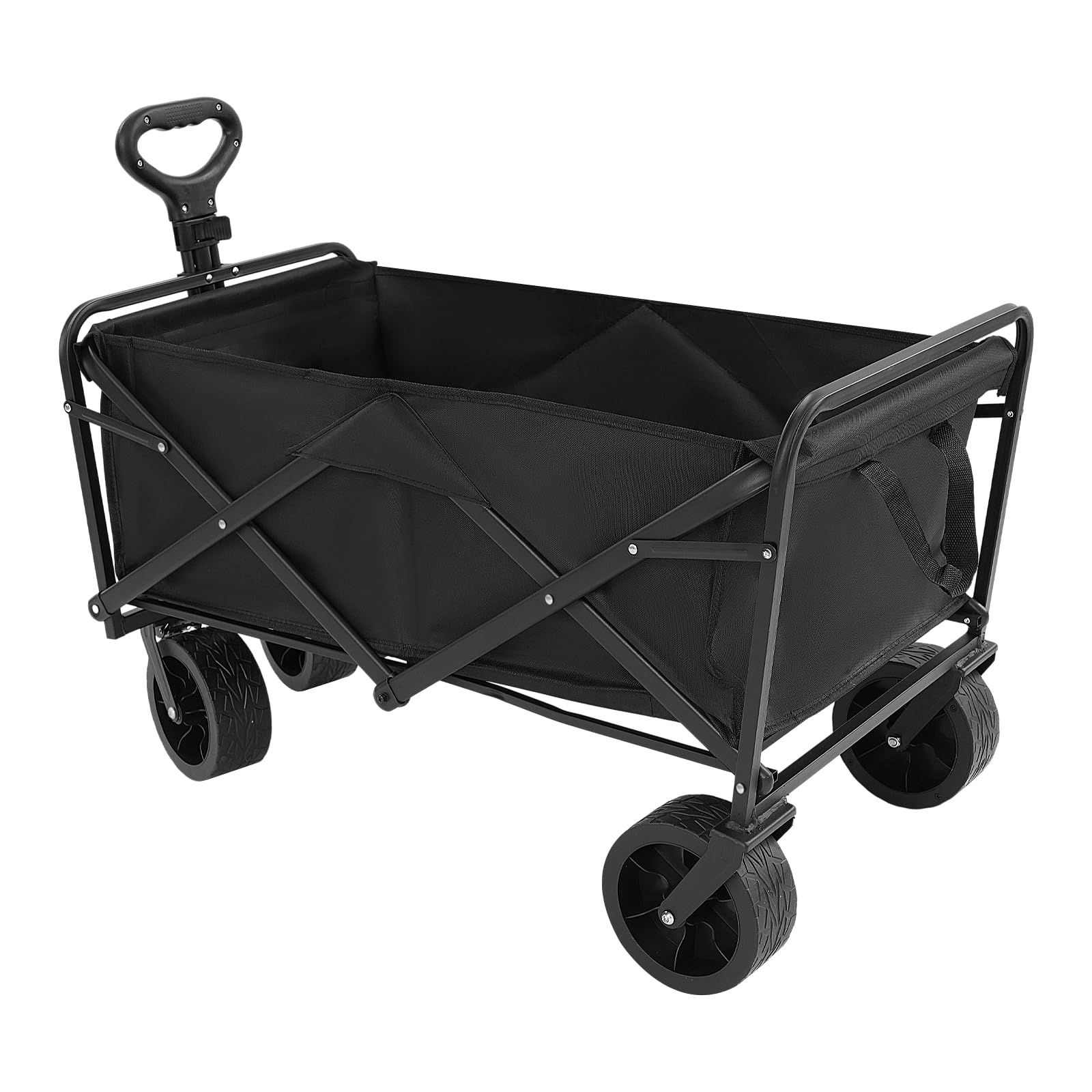 Składany wózek transportowy, 115 kg, z kieszeniami do przechowywania | Wózek ręczny, wózek plażowy, 89,5 x 51 cm, wózek transportowy na plażę, kemping, zakupy, wózek ogrodowy